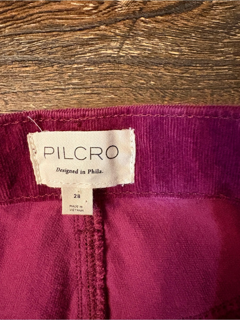 Anthropologie Pilcro High-Rise Skinny Corduroy Pants Women 28 Burgundy NWT - Picture 8 of 9